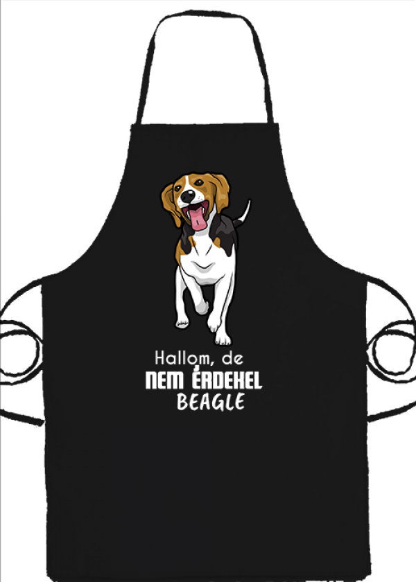 Kötény Hallom, de nem érdekel beagle fekete