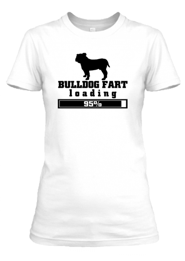 Bulldog fart női póló fehér