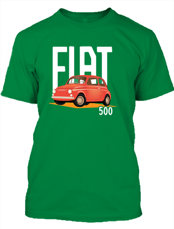 Fiat 500 férfi póló élénkzöld