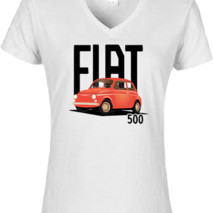 Fiat 500 – Női V nyakú póló