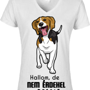 Hallom, de nem érdekel beagle – Női V nyakú póló