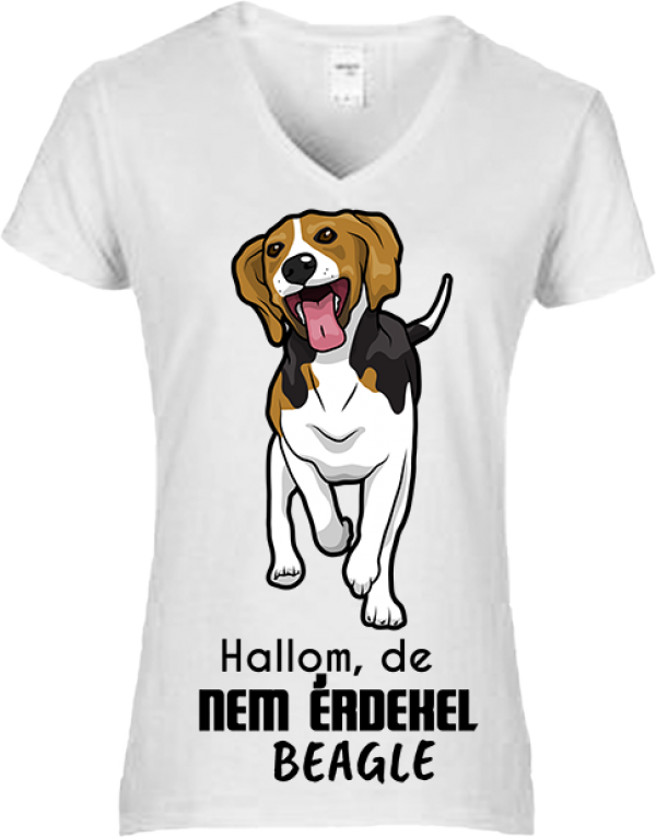 Női póló Hallom de nem érdekel beagle női fehér