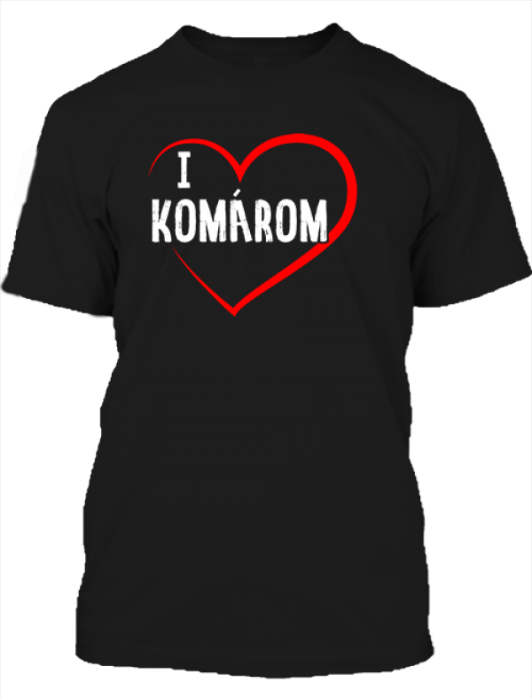 I love Komárom férfi póló fekete