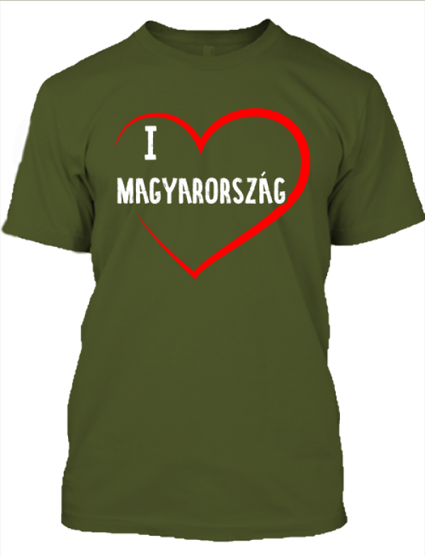 I love Magyarország férfi póló sötétzöld