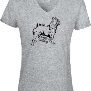 I love french bulldog – Női V nyakú póló