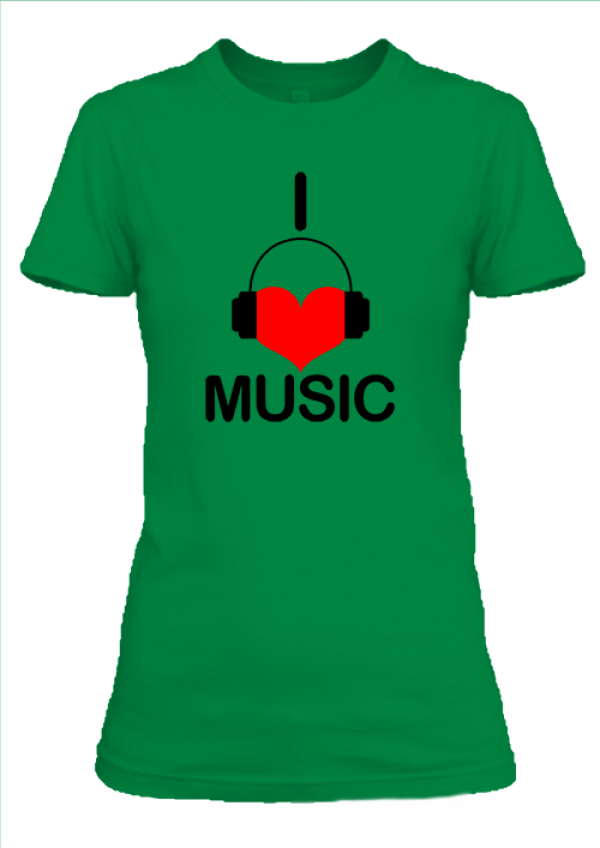I love music zene női póló élénkzöld
