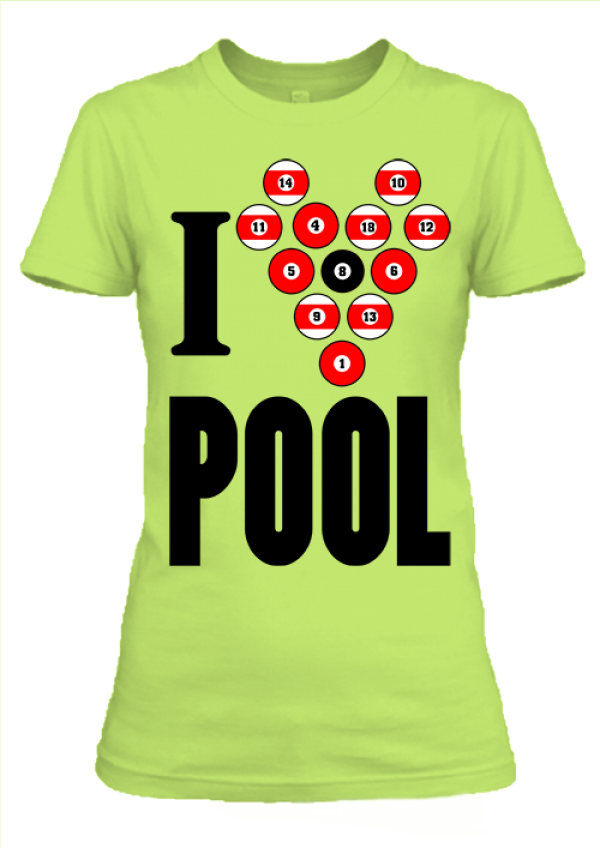 I love pool női póló almazöld