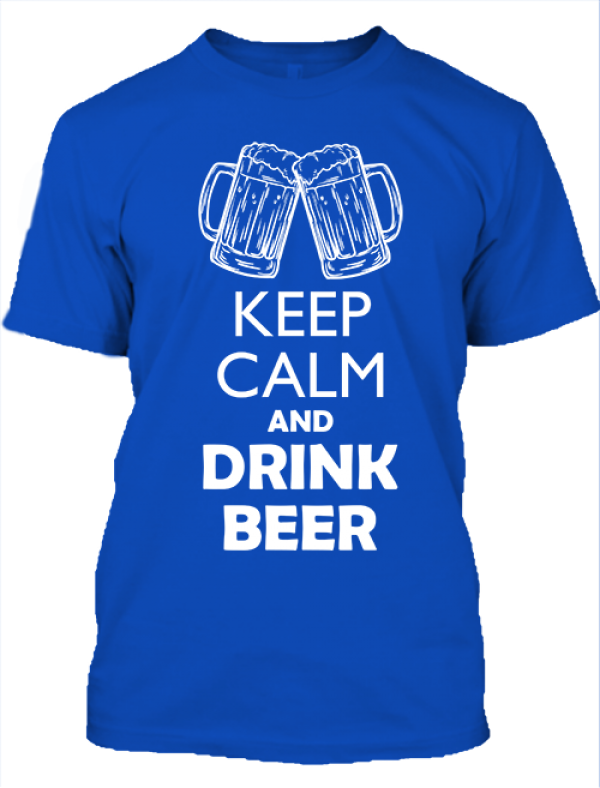 Keep calm and drink beer sör férfi póló királykék