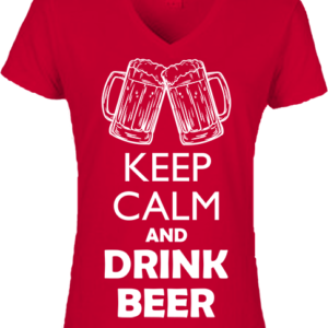 Keep calm beer – Női V nyakú póló
