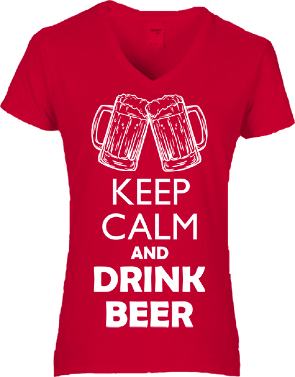 Női póló Keep calm beer női piros
