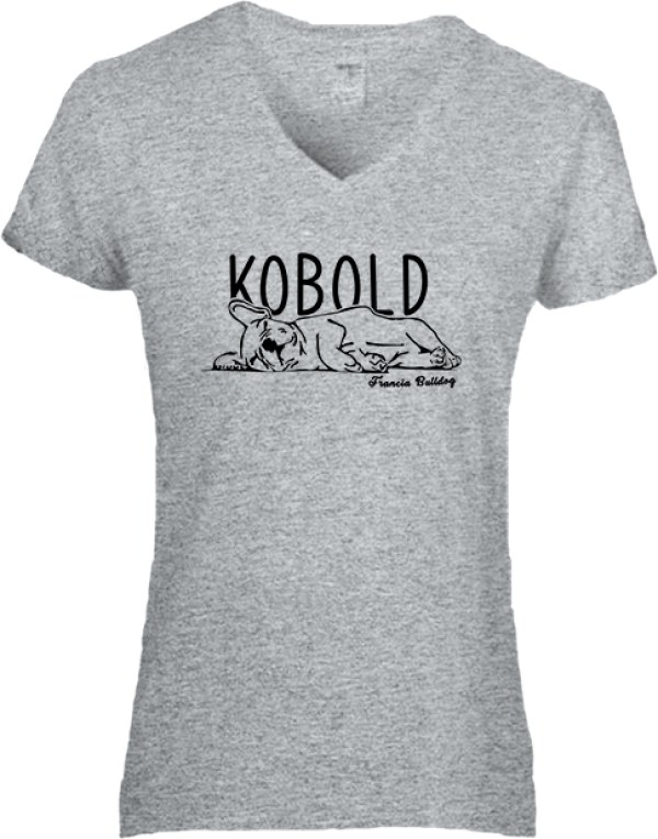 Női póló Kobold francia bulldog női szürke