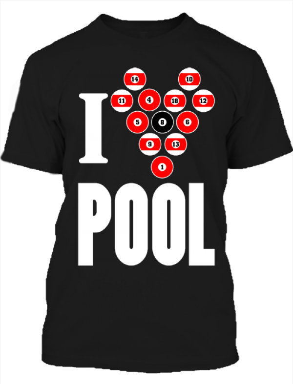 I love pool Férfi póló fekete