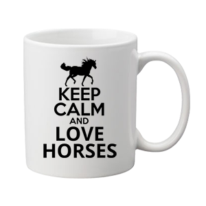 Keep calm and love horses lovas – bögre