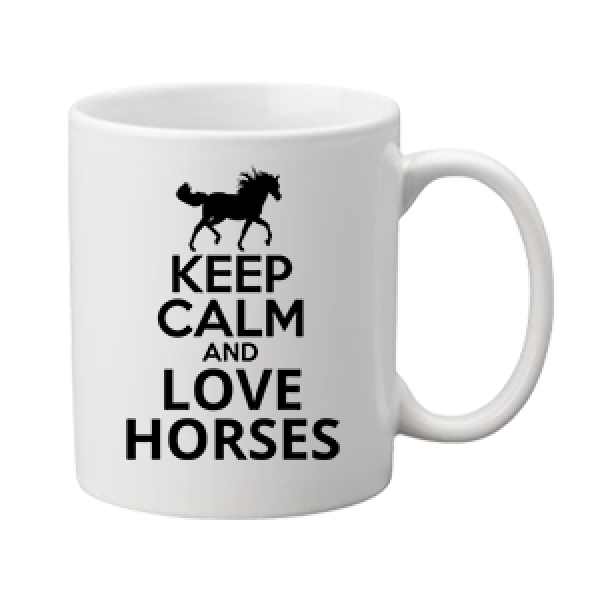 Keep calm and love horses_lovas bögre