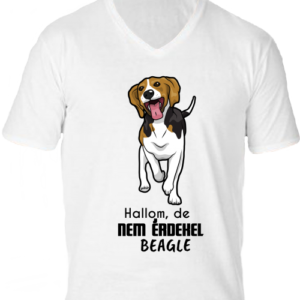 Hallom de nem érdekel beagle -Férfi V nyakú póló