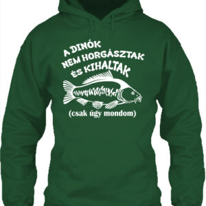 A dínók kihaltak horgászat – Unisex kapucnis pulóver, méret: 3XL, akciós