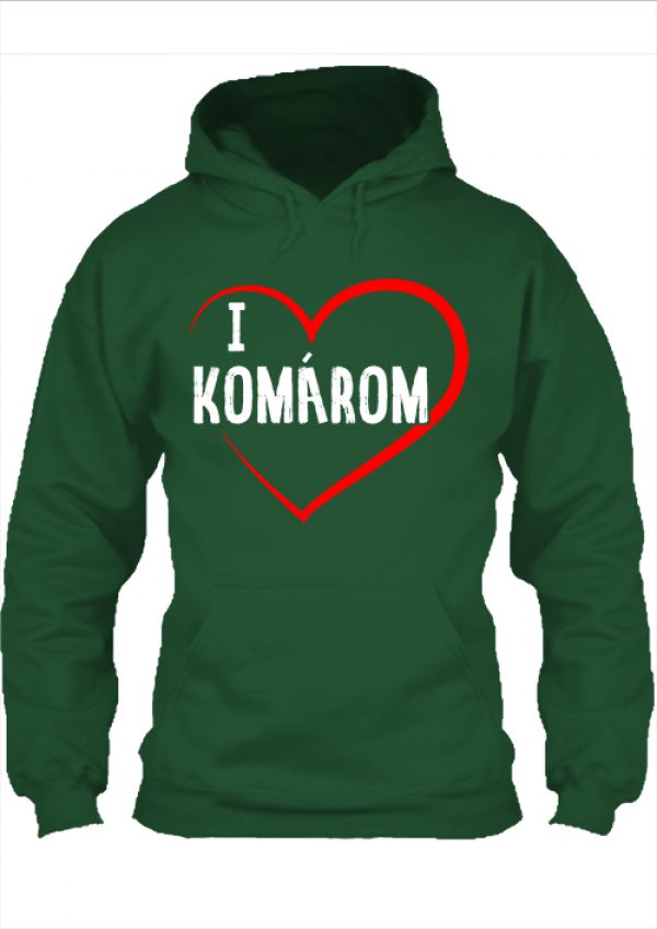 Pulóver I love Komárom sötétzöld