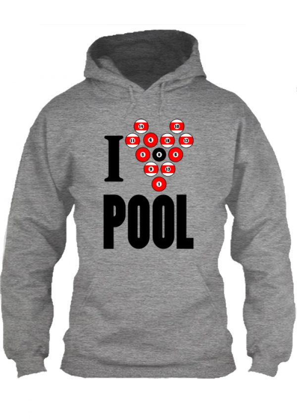 Pulóver I love pool billiárd szürke