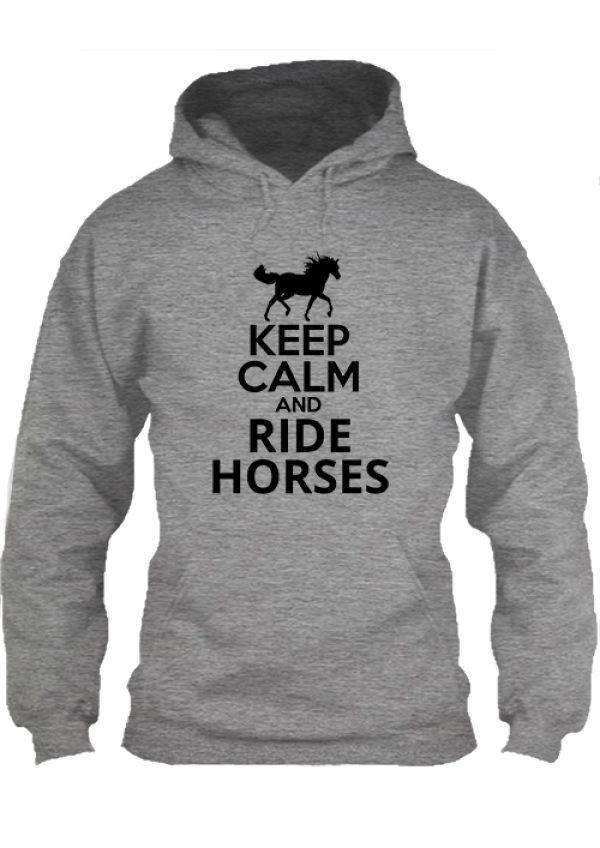 Pulóver Keep calm and ride horses szürke