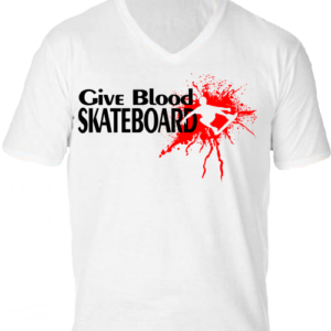 Give blood skateboard -Férfi V nyakú póló