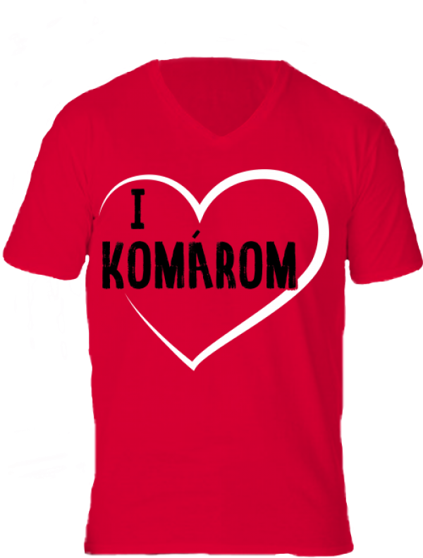 Póló I love Komárom piros