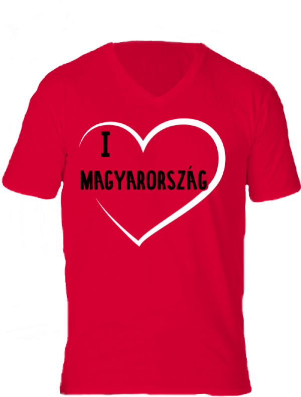 Póló I love Magyarország piros