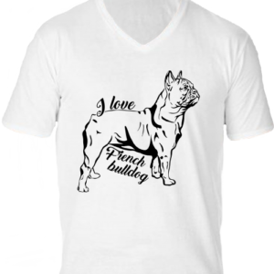 I love french bulldog francia bulldog -Férfi V nyakú póló