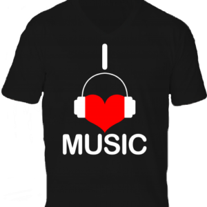I love music -Férfi V nyakú póló