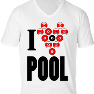 I love pool billiárd -Férfi V nyakú póló