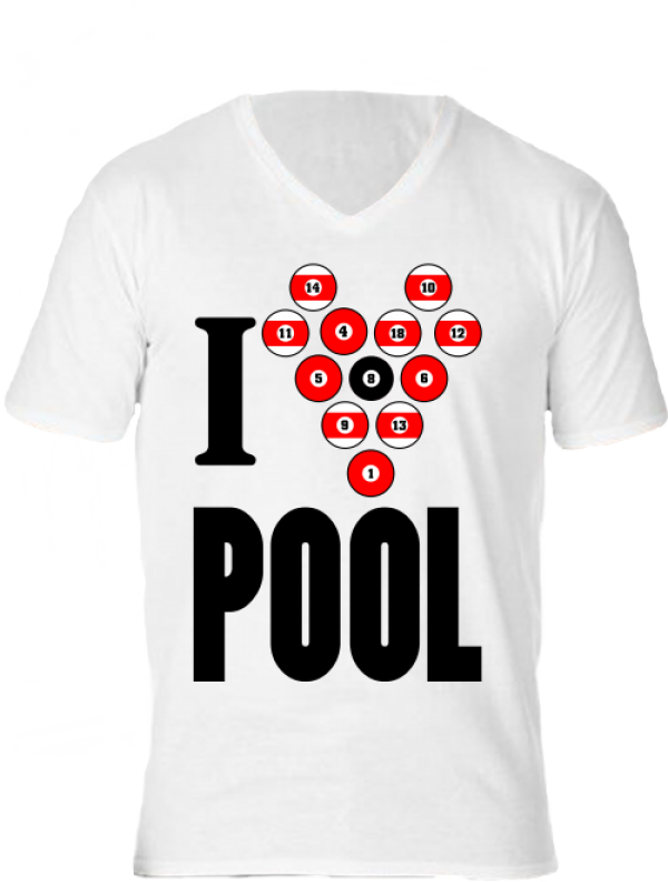 Póló I love pool fehér