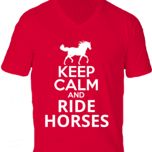 Keep calm and ride horses lovas -Férfi V nyakú póló