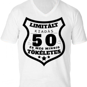 Limitált kiadás 50 -Férfi V nyakú póló méret: L akciós