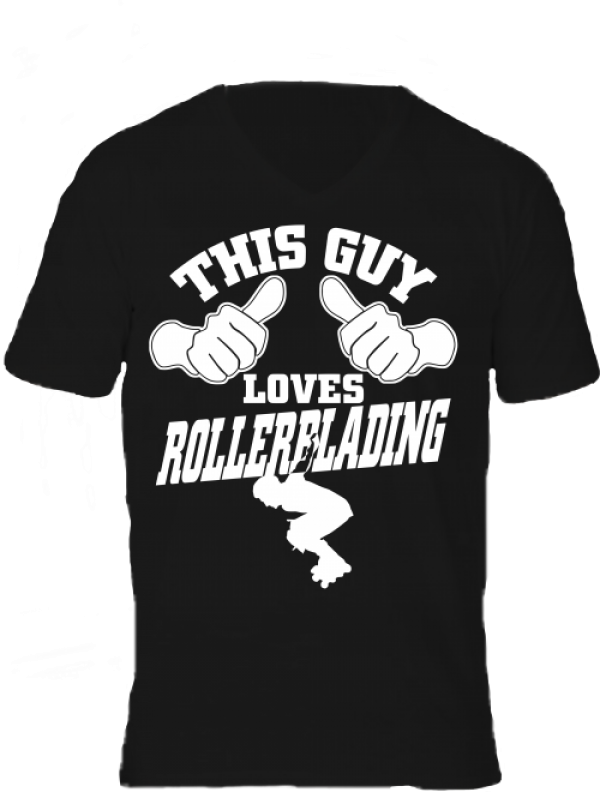 Póló This guy loves rollerblading fekete