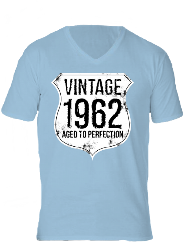 Póló Vintage 1962 születésnap világoskék