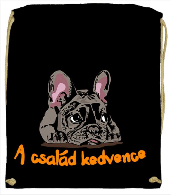 Tornazsák A család kedvence francia bulldog fekete