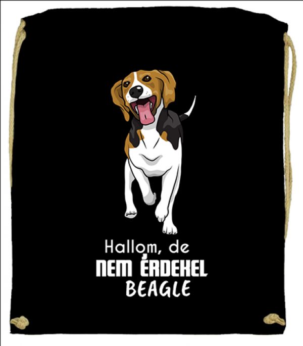 Tornazsák Hallom de nem érdekel beagle fekete