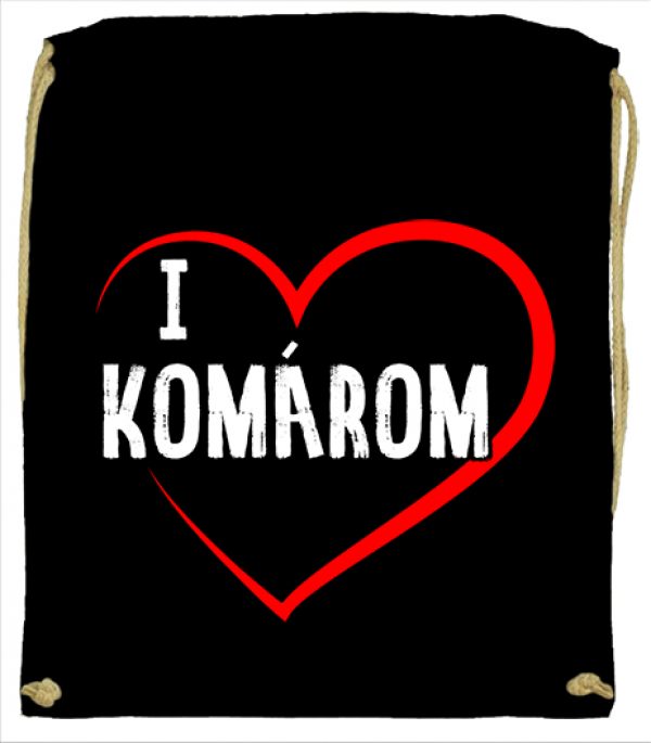 Tornazsák I love Komárom fekete