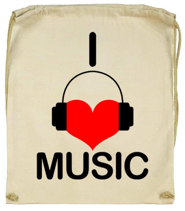 Tornazsák I love music natur