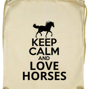 Keep calm and love horses lovas- Basic tornazsák