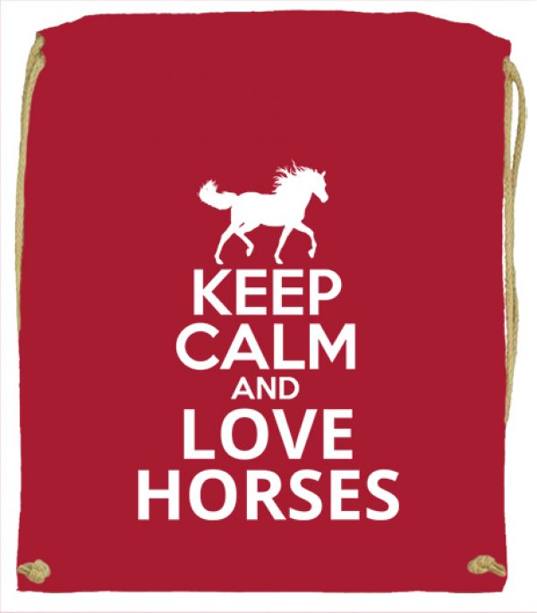 Tornazsák Keep calm and love horses piros
