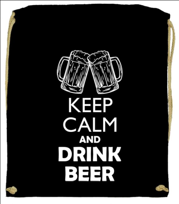 Tornazsák Keep calm beer sör fekete