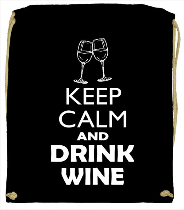 Tornazsák Keep calm bor fekete