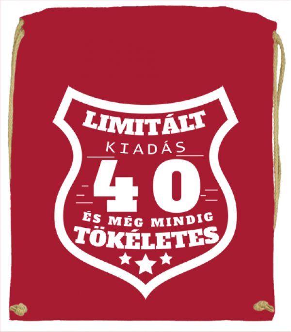 Tornazsák Limitált kiadás 40 piros