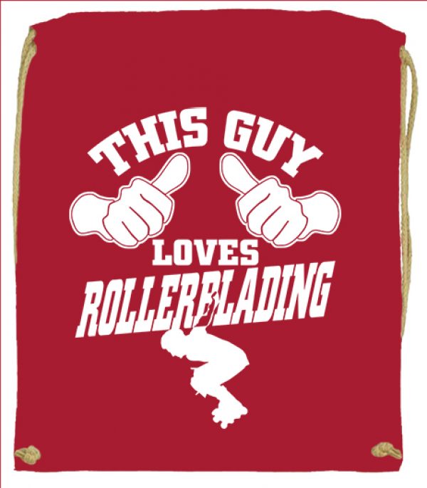 Tornazsák This guy loves rollerblading görkorcsolya piros