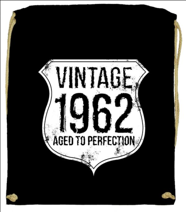 Tornazsák Vintage 1962 szülinapos fekete