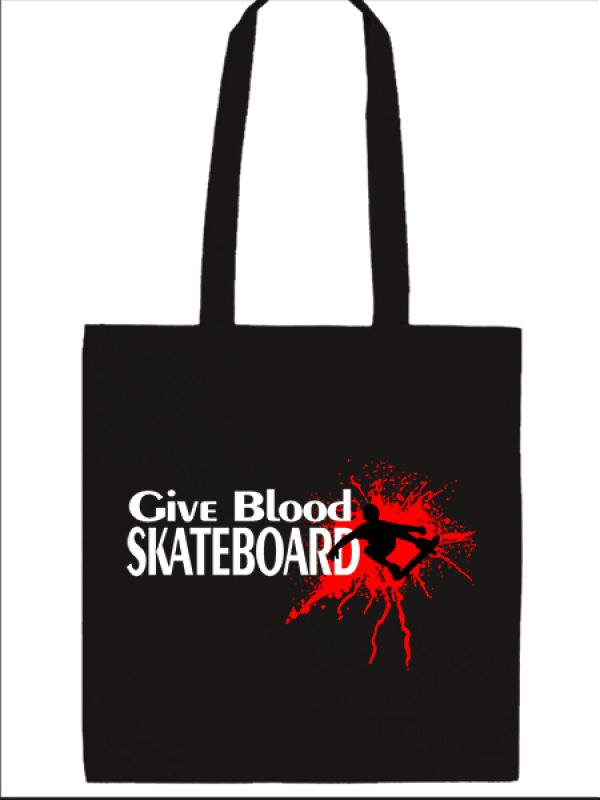 Táska Give blood skateboard fekete