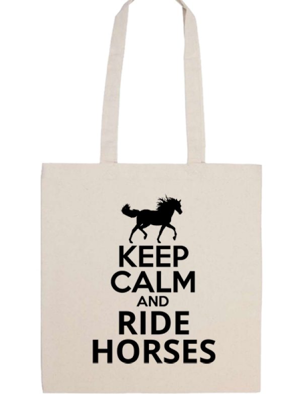 Táska Keep calm and ride horses natur