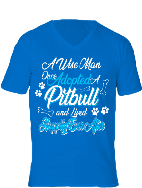 Póló Adopted pitbull királykék