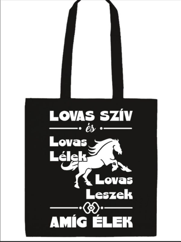 Táska Lovas szív és lovas lélek fekete