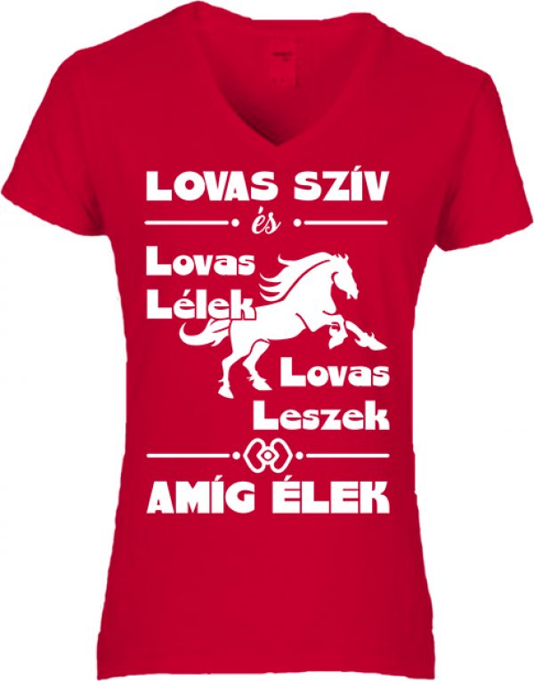 Póló Lovas szív és lovas lélek piros